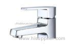 Square Basin Faucets with Ceramic Cartridge , Single Hole Deck Mounted Bathtub Taps