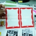 blank eggshell stickers with red borders