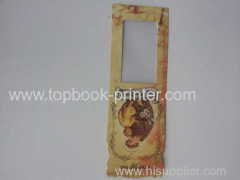 Ivory board Christian prayer card with transparent PVC window printing on demands