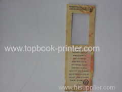 Ivory board Christian prayer card with transparent PVC window printing on demands