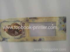 Ivory board Christian prayer card with transparent PVC window printing on demands