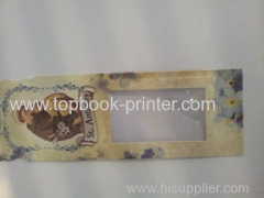 Ivory board Christian prayer card with transparent PVC window printing on demands