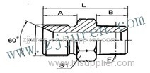 BSP hydraulic adapter nipple 1BT by CNC machine