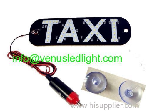 Car Windscreen Cab Sign White 45 LED Taxi Light Lamp DC 12V