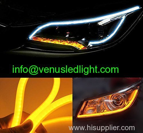 85cm Audi Tube Style White Amber Switchback Headlight LED Strip Drl Run Light A1