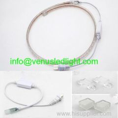 5050 Cool White AC220V Waterproof Flexible LED SMD strip ROPE Light +Plug IP65