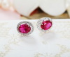 Popular S925 Sterling Silver Platinum Plated Spinel Earring from China