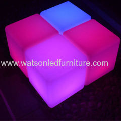 Illuminated furniture led cube chair