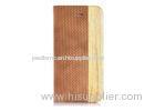 Handmade Genuine Leather and Zebra Wood Folio Case For iPhone 5 / 5s Protective Shell