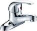 Chrome Polished Two Hole Bathroom Faucet for Ceramic Basin , Single Lever