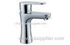 Chrome Polished Single Hole Bathroom Sink Faucet / One Handle Ceramic Mixer Taps