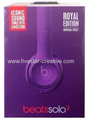 Beats Solo2 Wired HD High Definition On-Ear Headphones Royal Edition Imperial Violet with Mic Remote