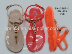 2015 new design of womens sandals PVC upper