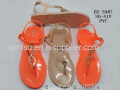 2015 new design of womens sandals PVC upper