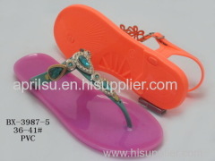 2015 new design of womens sandals PVC upper