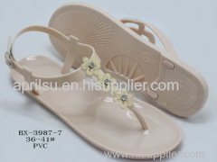 2015 new design of womens sandals PVC upper