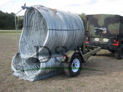 razor wire on palisade fence for security system 