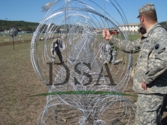 razor wire on palisade fence for security system
