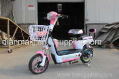 Ladies favourite cute electric bike with basket and pedal and two seats