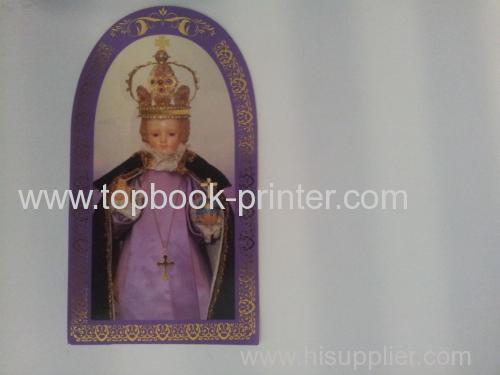 Door-shape die cut Catholic prayer gift card design and printing