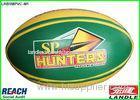 Machine Stitched Customized Size 5 Rugby Balls in PVC Synthetic Leather