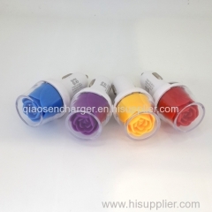 Lovely style 2 USB 5V 3.1A rose car charger