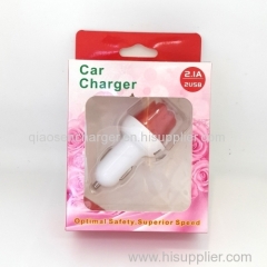 New car charger rose design dual USB ports car charger for mobile phone