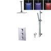 2 Way Thermostatic Shower Set With 8 / 16 Inch Overhead Rain Shower Head / Arm