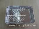 Aluminium Foil Food Containers Rectangle With Cardboard Lid , Disposable Foil Trays