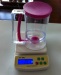 Cake batter dispenser with measuring label batter separator