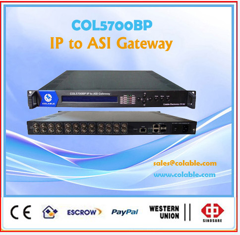 receive 12 channel IP and output 12 ASI IP to ASI Gigabits Gateway
