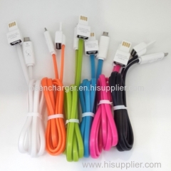 2015 Summer new return double USB LED cable with OTG connecting cable for mobile phone