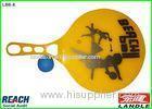 Yellow PS Plastic Paddle Ball Racket , Transparent Or Not Transparent