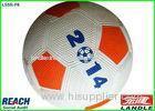 Custom Printed 2014 Rubber Soccer Ball with OEM Logo , White and Red