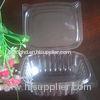 8oz PET Disposable Salad Bowls Hinged Lid , Eco Friendly Rectangular Box