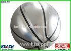Standard Size Silver Cool Basketball Balls , Composite Leather Basketball