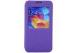 Fashion Samsung S5 Leather Cell Phone Case Purple Frosted With Window OEM / ODM