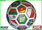 Official Size Colored Flag Soccer Ball Customized , Smooth Golf Pebble Printing