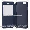 Super Slim Black PU Leather Apple iPhone Case Wallet With Slik Pattern