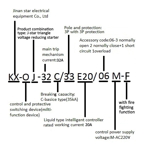 KXOJ KXOJ2 start triangle voltage reducing starter control and protecting switching device series