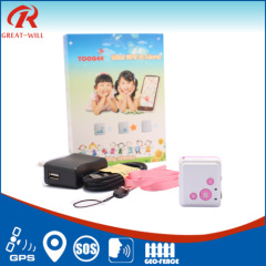 SOS GSM double call phone mini gps portable tracker for children