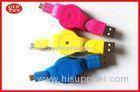 Customized Retractable Micro USB Cable , Colorful V2.0 Micro USB OTG Cable