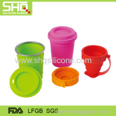 Food grade silicone cup with lid