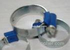Stainless Steel Automotive Hose Clamps With Blue Housing Fixing Rubber Hose