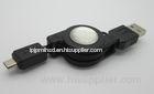 Flat Retractable Micro USB Male To USB Male Adapter For Samsung Mobile Phone