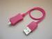 Pink Motorola / Pantech Cell Phone USB Cables USB Data Sync Cable 0.2m / 1.2m / 2m