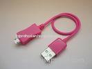 Pink Motorola / Pantech Cell Phone USB Cables USB Data Sync Cable 0.2m / 1.2m / 2m