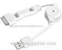 Samsung / iPad 3 In 1 Retractable USB Cable Mini USB To Micro USB Cables 0.75m