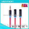 3.5mm Male to 2 Female Aux Audio Cable PVC Jacket Red and White Audio Cable to Aux