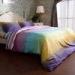 Exquisite A B Pattern Sateen Bedding Sets , Teen Striped Sateen Cotton Bed Sets